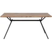 Beliani Esstisch Braun/Schwarz Metallgestell 160x90 cm für 6 Personen mit MDF-Platte in Holzoptik rechteckig Wohn-Küche Esszimmer Wohnzimmer