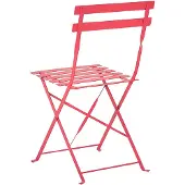 Beliani Balkonset Rot Stahl 3-Teilig Runder Tisch mit 2 Stühlen Zusammenklappbar Modern Französicher Stil Terrasse Garten Outdoor Ausstattung