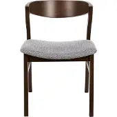 Beliani Esszimmerstuhl 2er Set Hellgrau Stoffbezug mit Dunklen Holzbeinen Hohe Rückenlehne Retro Klassisches Design für Wohnzimmer Esstisch Gastronomie