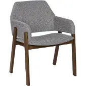 Beliani Esszimmerstuhl 2er Set Hellgrau Stoff mit Dunklen Holzbeinen Hohe Rückenlehne Retro Klassisches Design für Wohnzimmer Esstisch