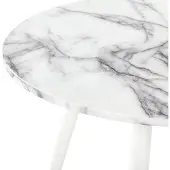 Beliani Esstisch Weiß und Gold MDF-Tischplatte Rund 80 cm Marmor Optik mit Metallbeinen für 4 Personen Glamourös Modern Esszimmer Ausstattung