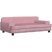 The Living Store Hundebett Rosa 90x53x30 cm Samt