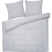 Beliani Bettwäsche Set Grau Baumwolle Blumenmuster 3-teilig Komfortgröße für Doppelbett 220x240 cm 2 Kopfkissenbezüge und Deckenbezug mit Knopfverschluss