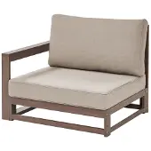 Beliani Gartensofa Dunkelbraun Akazienholz Auflagen Taupe 3-Sitzer Sofa Retro Landhaus Stil Terrasse Outdoor Außenbereich