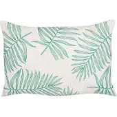 Beliani 2er-Set Gartenkissen Beige und Grün Polyester Palmenblatt-Motiv 40 x 60 cm Moderne Dekoration für draußen Wasserbeständig