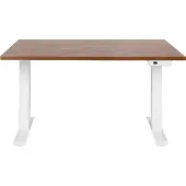 Beliani Schreibtisch Braun & Weiß Melamin 120x72cm Elektrisch Höhenverstellbar Rechteckig mit USB Metallgestell Modern Büro Steh-Sitz-Tisch Stehtisch