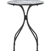 Beliani Gartentisch Schwarz u. Grün aus Metall Mosaik Muster ø 60 cm Rund Kaffeetisch Couchtisch Outdoor Terrassenmöbel Gartenmöbel Balkonmöbel