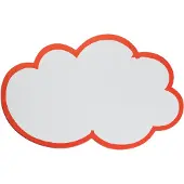 Franken Moderationskarten UMZ WG, 20 Stück, Wolke groß, weiß / rot, 37 x 62 cm