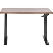 Beliani Schreibtisch Braun & Schwarz Melamin 120x72cm Manuell Höhenverstellbar Rechteckig mit Kurbel Metallgestell Büro Steh-Sitz-Tisch Stehtisch