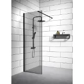 Badplaats Duschwand Rizani 70 x 200cm Glas Duschabtrennung Schwarz - Walk-In Dusche Nano Duschtrennwand