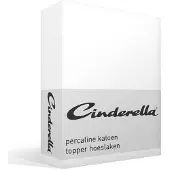 Cinderella Topper-Spannbettlaken Basic White (Katoen)-200 x 200 cm