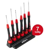 Wiha Feinschraubendreher Set PicoFinish Schlitz, Phillips 7-teilges Set mit Halter - 42990