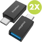 IMoshion 2x USB-C (Stecker)-auf-USB-A 3.1 (Buchse)-Adapter – OTG – Schwarz