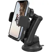 Accezz Telefoonhouder auto - Draadloze oplader - Dashboard en voorruit - Zwart