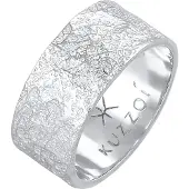 KUZZOI Ring Herren Bandring Organic Struktur 925 Silber Kuzzoi Grau