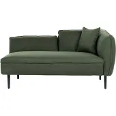 Beliani Chaiselongue Dunkelgrün Stoffbezug Bouclé Rechtsseitig mit Kissen Metallbeine Modern für Wohnzimmer Schlafzimmer Wintergarten Kleine Räume