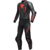 Dainese Laguna Seca 5 Schwarz Anthrazit Fluo Rot 2-Teiler Kombi Größe 52