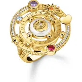 Thomas Sabo Cocktailring im kosmischen Design mit bunten Steinen vergoldet