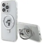 Karl Lagerfeld Karl & Choupette Hard Case Back Cover Ringstand MagSafe für das iPhone 15 Pro - Transparent