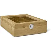 Bredemeijer 9 Compartments With Window Bamboo Natural Teebox