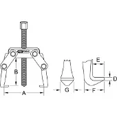 Ks Tools Polklemmen-Abzieher 2-armig