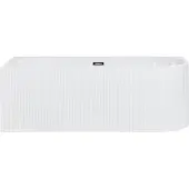 Beliani Eckbadewanne Weiß 1690 x 800 cm Geriffelte Oberfläche Rechtsseitig für Badezimmer