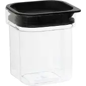 PrzydaSie plast team Trockenvorratsdose Hamburg 0,6 Liter quadratisch transparent/schwarz