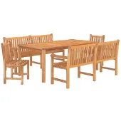 vidaXL 5-tlg. Garten-Essgruppe Massivholz Teak