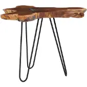vidaXL Couchtisch 70 x 45 cm Massivholz Teak und Polyresin