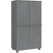 vidaXL Kleiderschrank HAMAR Dunkelgrau 89x50x180 cm Massivholz Kiefer