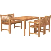 vidaXL 4-tlg. Garten-Essgruppe Massivholz Teak