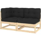 vidaXL 2-tlg. Garten-Lounge-Set mit Kissen Kiefer Massivholz