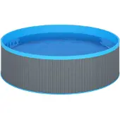 vidaXL Planschbecken mit Einhängeskimmer und Pumpe 350x90 cm Grau