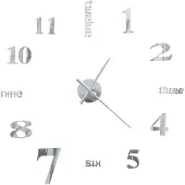 vidaXL 3D-Wanduhr Modernes Design 100 cm XXL Silbern