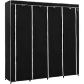 vidaXL Kleiderschrank mit 4 Fächern Schwarz 175 x 45 x 170 cm