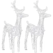 vidaXL LED-Rentiere 2 Stk. Kaltweiß 80 LEDs Acryl