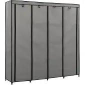 vidaXL Kleiderschrank mit 4 Fächern Grau 175 x 45 x 170 cm