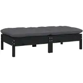 vidaXL Gartensofa 2-Sitzer mit Kissen in Schwarz Massivholz Kiefer
