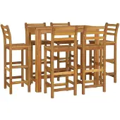 vidaXL 7-tlg. Gartenbar-Set Massivholz Akazie