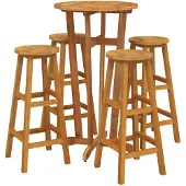 vidaXL 5-tlg. Gartenbar-Set Massivholz Akazie