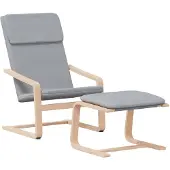 vidaXL Relaxsessel mit Hocker Hellgrau Stoff