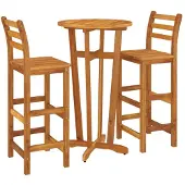 vidaXL 3-tlg. Gartenbar-Set Massivholz Akazie