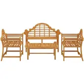 vidaXL 4-tlg. Garten-Lounge-Set Massivholz Teak