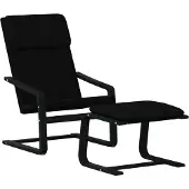 vidaXL Relaxsessel mit Hocker Schwarz Stoff