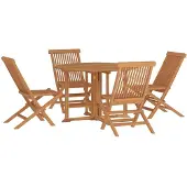 vidaXL 5-tlg. Garten-Essgruppe Klappbar Massivholz Teak
