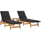 vidaXL 3-tlg. Garten-Lounge-Set Poly Rattan & Massivholz Akazie