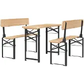 vidaXL 3-tlg. Biertisch-Set Klappbar Massivholz Tanne