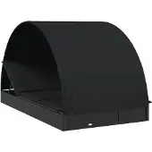 vidaXL Sonnenliege für 2 Personen mit Runddach Schwarz 211x112x140 cm