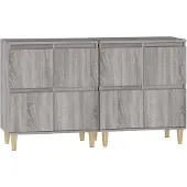vidaXL Sideboards 2 Stk. Grau Sonoma 60x35x70 cm Holzwerkstoff