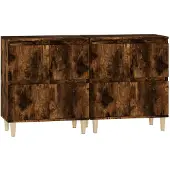 vidaXL Sideboards 2 Stk. Räuchereiche 60x35x70 cm Holzwerkstoff